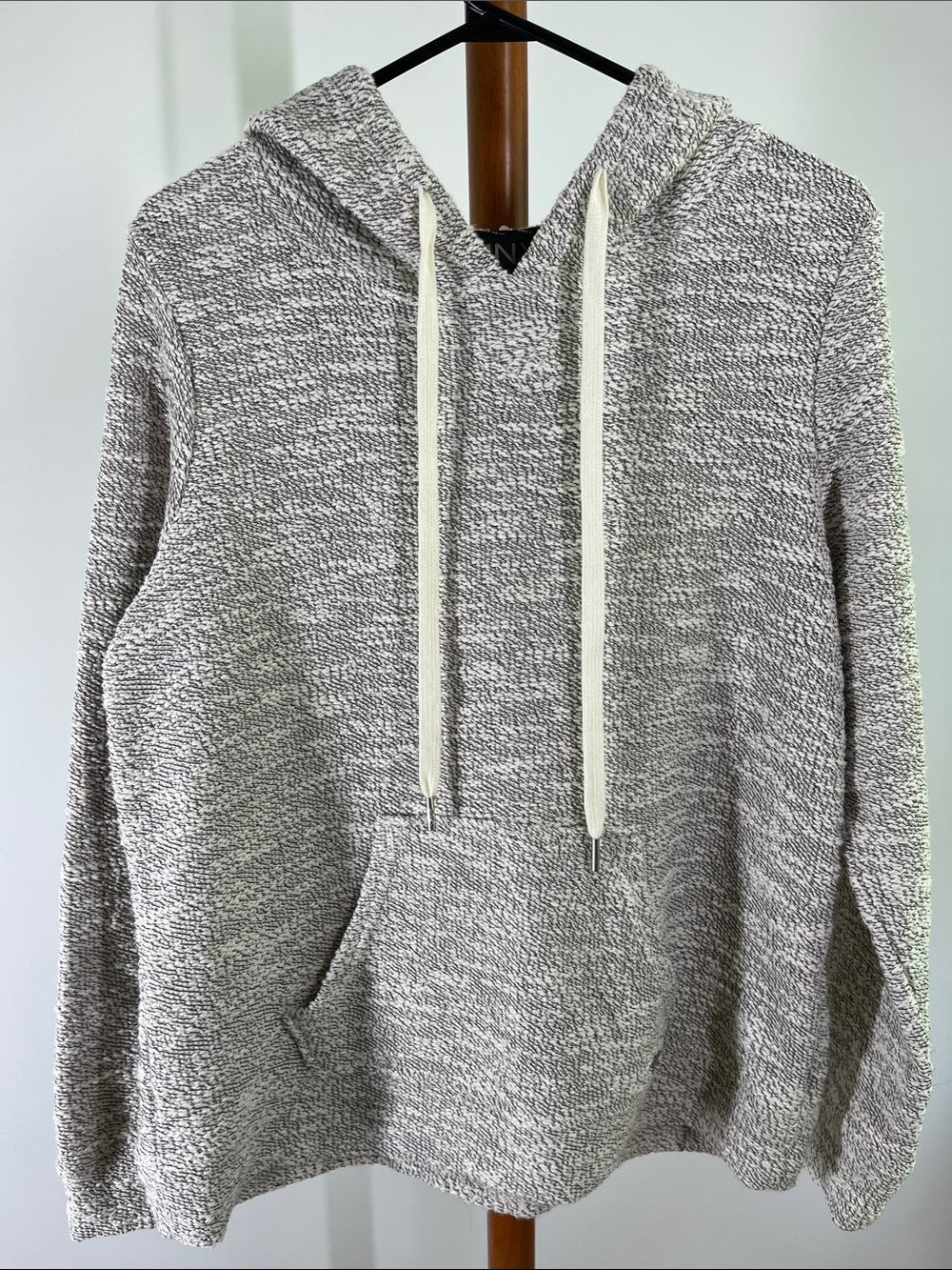 Marc New York Marled Black and Cream Knit Hoodie